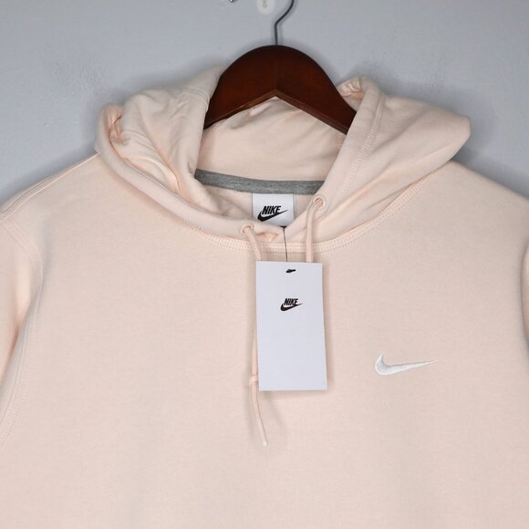 Nike Men's Club Fleece Hoodie Pullover Ice Peach Sweatshirt Sportswear - Picture 9 of 10